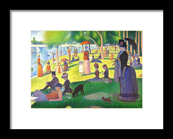 Georges Seurat Framed Print featuring the painting A Sunday On La Grande Jatte #4 by Georges Seurat