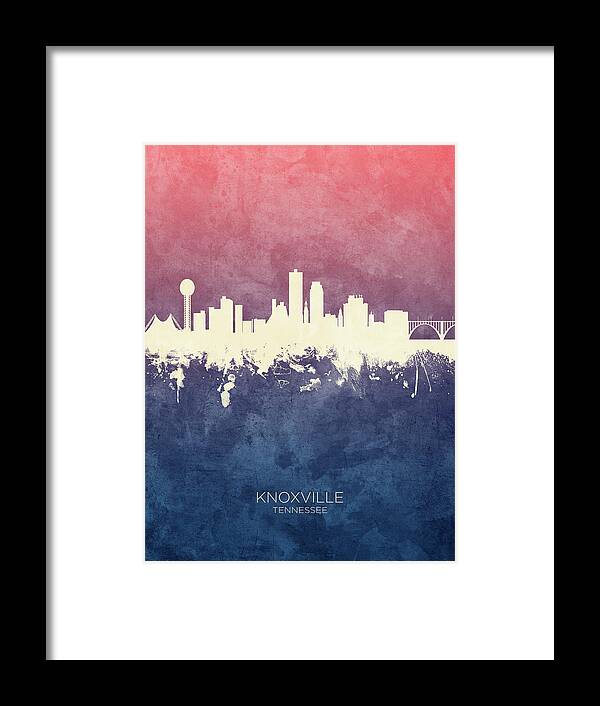 Knoxville Framed Print featuring the digital art Knoxville Tennessee Skyline #17 by Michael Tompsett