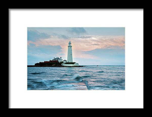Whitley Framed Print featuring the photograph Saint Mary's Lighthouse at Whitley Bay #17 by Ian Middleton