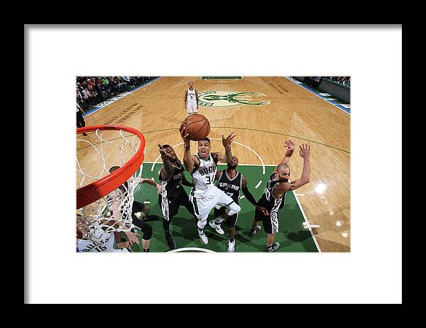 Giannis Antetokounmpo Framed Print featuring the photograph Giannis Antetokounmpo #18 by Gary Dineen