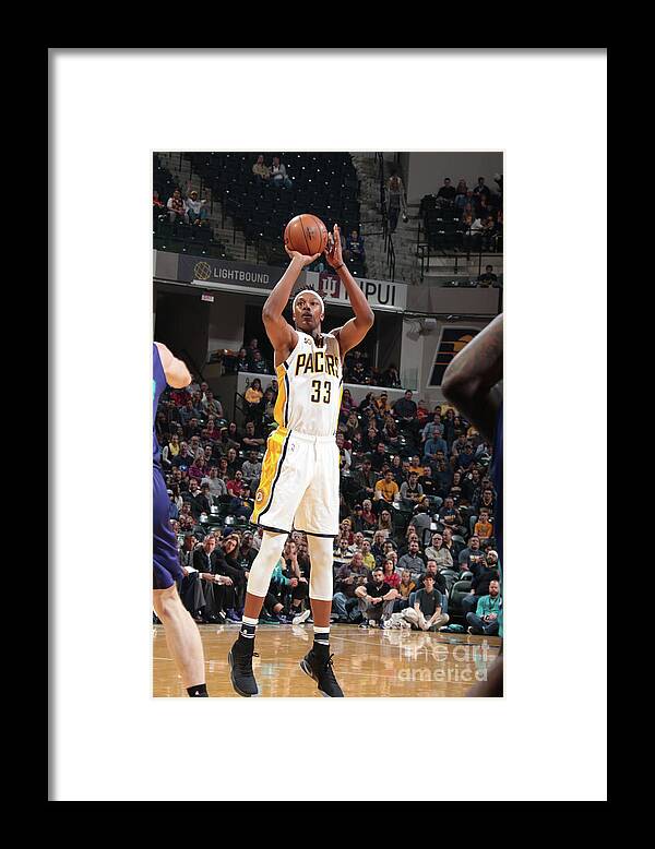 Nba Pro Basketball Framed Print featuring the photograph Myles Turner by Ron Hoskins