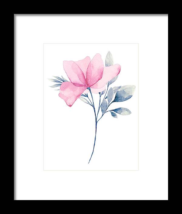 Art Framed Print featuring the drawing Watercolor Flower White background #18 by Rustemgurler