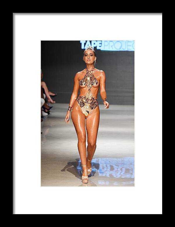 Fashion Model Framed Print featuring the photograph Black Tape Project At Miami Swim Week Powered By Art Hearts Fashion Swim/Resort 2018/19 #19 by Arun Nevader