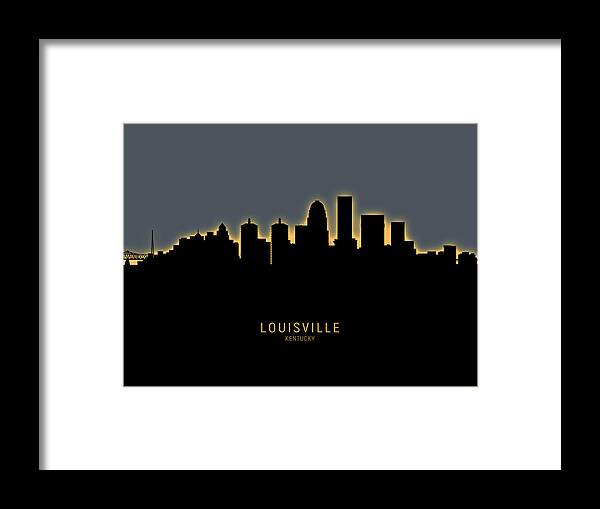 Louisville Kentucky City Skyline Framed Print by Michael Tompsett - Pixels