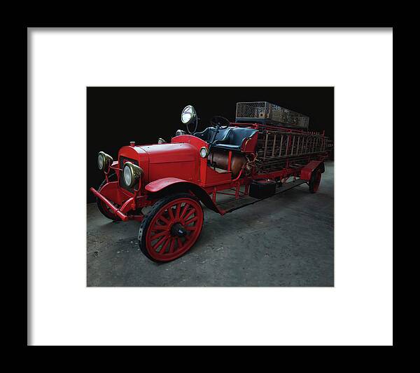 Firetruck Framed Print featuring the photograph 1917-1921 Brockway Ladder Truck by Flees Photos