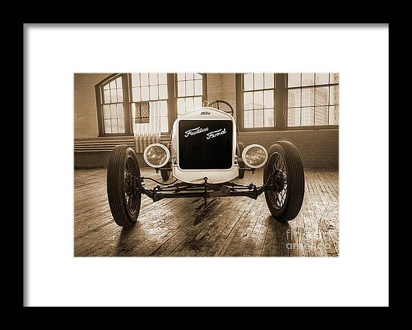 Rat Framed Print featuring the digital art 1926 Ford Model-t Racer - Monochrome by Anthony Ellis