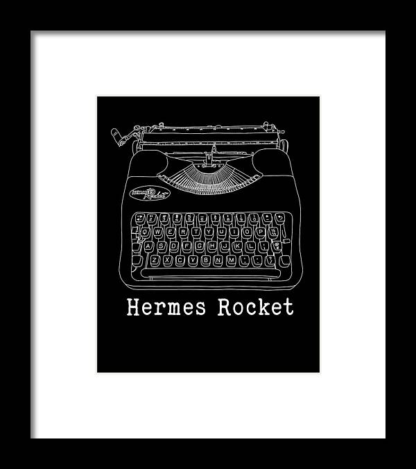 Writers Framed Print featuring the digital art 1935 Hermes Rocket White Line Drawing by Lance Gambis Art
