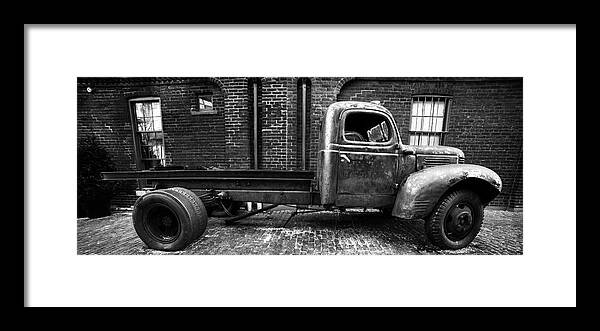 Distillery District Framed Print featuring the photograph 1940's Dodge Truck in the Distillery District 4 by HawkEye Media