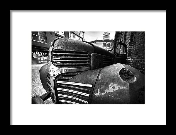 Distillery District Framed Print featuring the photograph 1940's Dodge Truck in the Distillery District by HawkEye Media