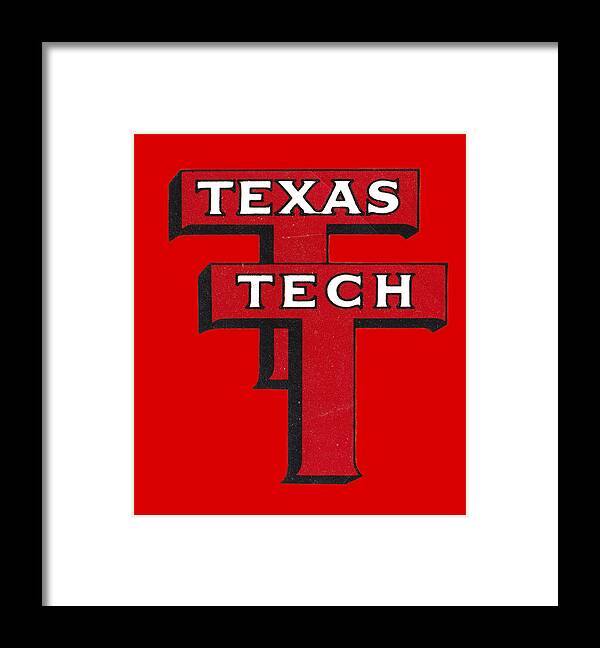 Texas Tech Framed Print featuring the mixed media 1948 Texas Tech by Row One Brand
