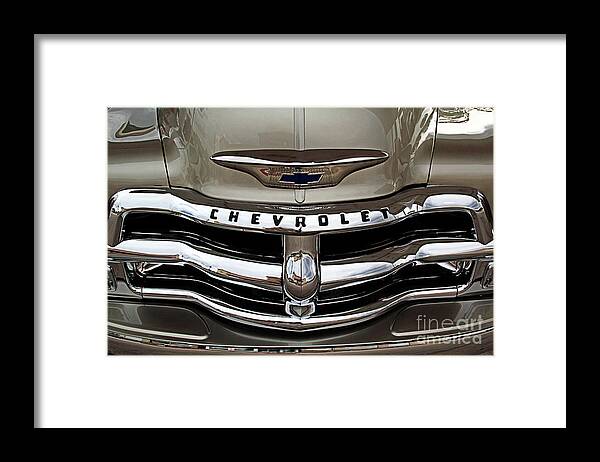 Antique Trucks Framed Print featuring the photograph 1954 Chevrolet 3100 Half-Ton Pickup #7920 by Earl Johnson
