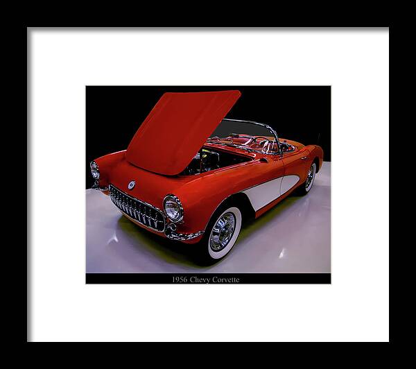1956 Corvette Framed Print featuring the photograph 1956 Chevy Corvette by Flees Photos