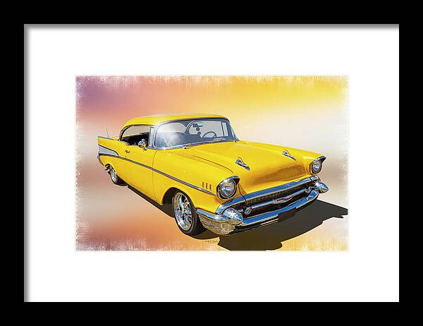Car Framed Print featuring the photograph 1957 Yellow by Keith Hawley