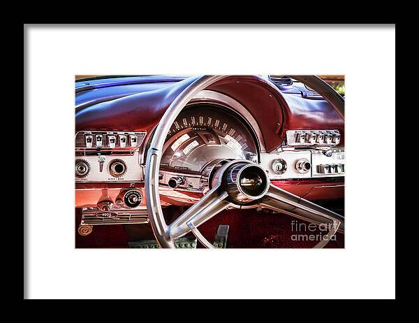 1960 Framed Print featuring the photograph 1960 Chrysler Cockpit by Dennis Hedberg