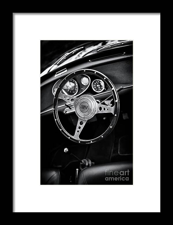 Austin Mini Cooper S Framed Print featuring the photograph 1966 Austin Mini Cooper S Interior by Tim Gainey