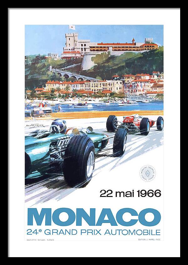 1966 MONACO Grand Prix Racing Poster by Retro Graphics