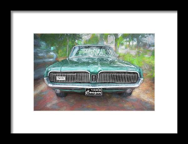 1968 Green Mercury Cougar Framed Print featuring the photograph 1968 Mercury Cougar X102 by Rich Franco