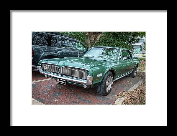 1968 Green Mercury Cougar Framed Print featuring the photograph 1968 Mercury Cougar X107 by Rich Franco