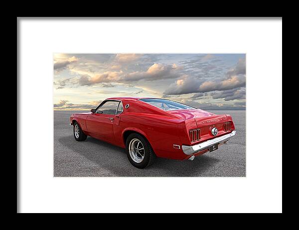 Classic Ford Mustang Framed Print featuring the photograph 1969 Mustang Fastback Rear by Gill Billington