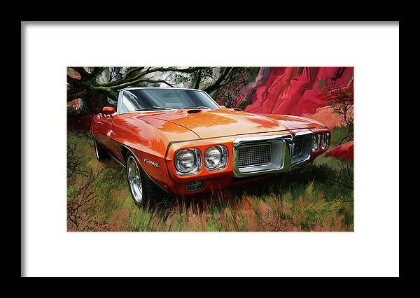 1969 Pontiac Firebird 400 Framed Print featuring the digital art 1969 Pontiac Firebird 400 in Box Canyon by Garth Glazier