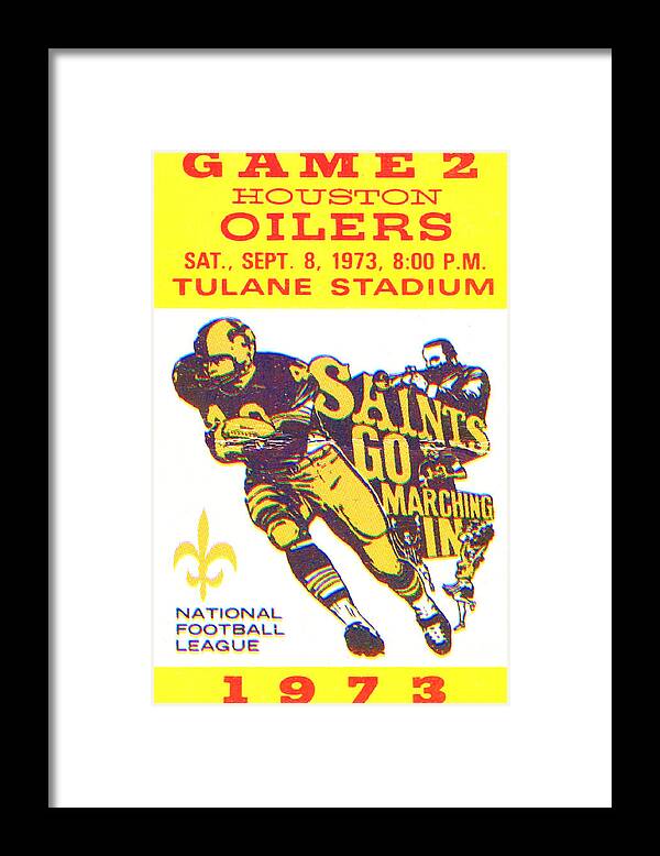 New Orleans Framed Print featuring the mixed media 1973 New Orleans Saints by Row One Brand