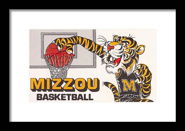 Missouri Tigers Framed Print featuring the mixed media 1979 Missouri Basketball by Row One Brand