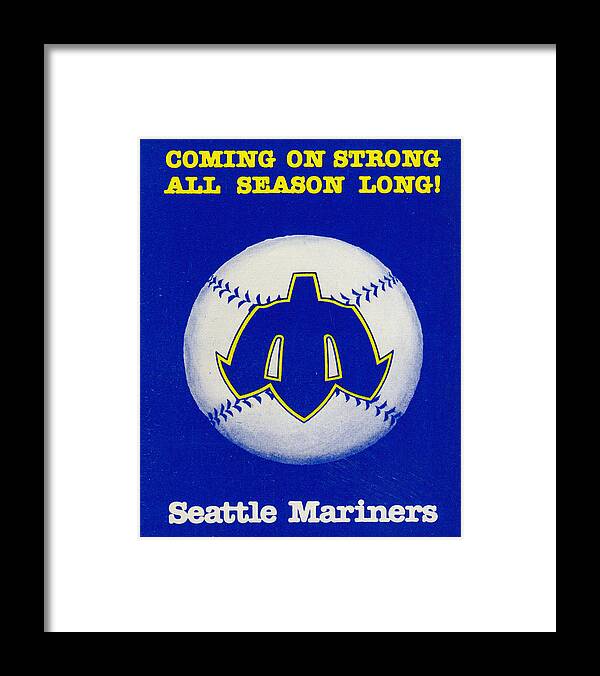 1980 Framed Print featuring the mixed media 1980 Seattle Mariners Art by Row One Brand
