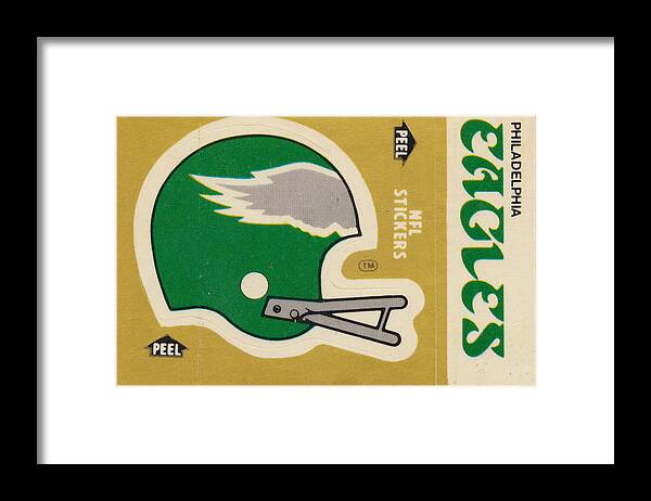 Philadelphia Eagles Framed Print featuring the mixed media 1981 Philadelphia Eagles Fleer Sticker by Row One Brand