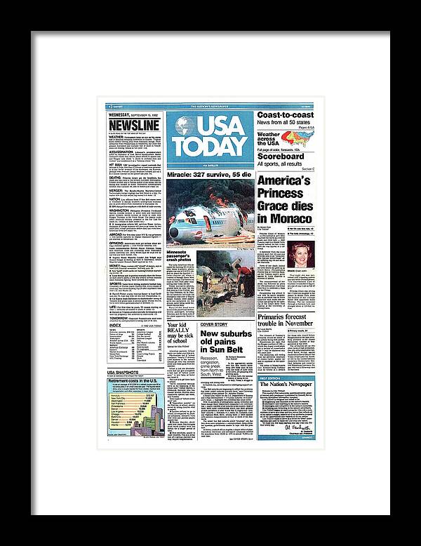 1982 Usa Today Front Page Framed Print