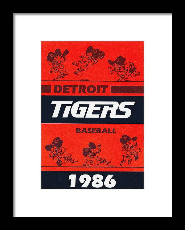  Framed Print featuring the mixed media 1986 Detroit Tigers Art by Row One Brand