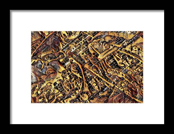 Motorcycle Framed Print featuring the digital art 1hd2 by David Manlove