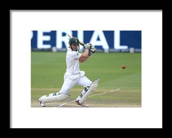 Drive Framed Print featuring the photograph 1st Test: South Africa v India, Day 5 by Gallo Images