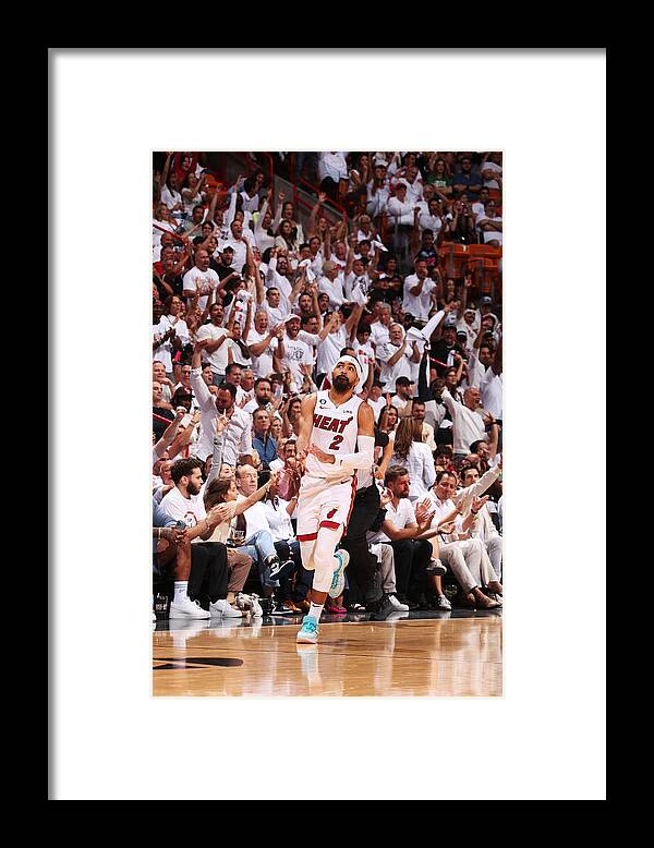 Playoffs Framed Print featuring the photograph 2023 NBA Playoffs - Boston Celtics v Miami Heat by Issac Baldizon