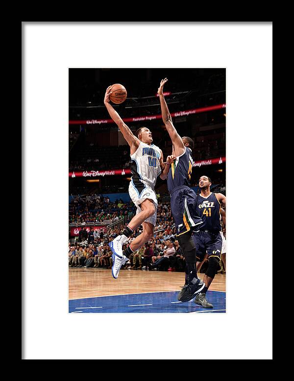 Nba Pro Basketball Framed Print featuring the photograph Aaron Gordon by Gary Bassing