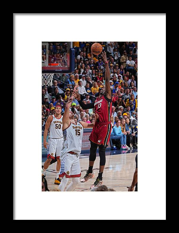 Playoffs Framed Print featuring the photograph Bam Adebayo by Garrett Ellwood