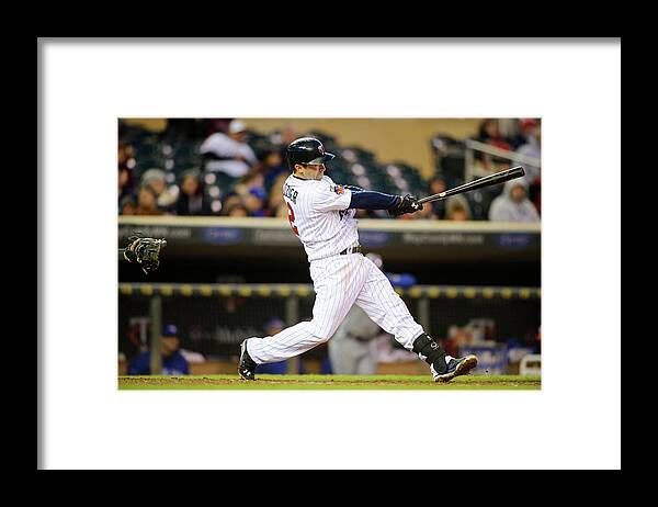 Game Two Framed Print featuring the photograph Brian Dozier by Hannah Foslien