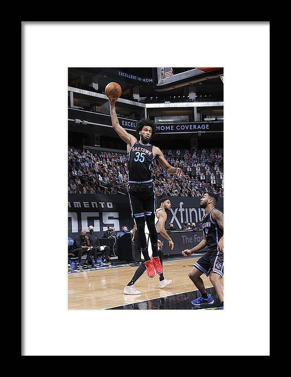 Nba Pro Basketball Framed Print featuring the photograph Brooklyn Nets v Sacramento Kings by Rocky Widner