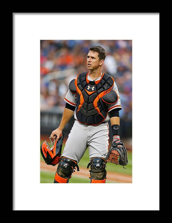 American League Baseball Framed Print featuring the photograph Buster Posey by Mike Stobe