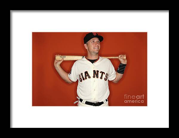 Media Day Framed Print featuring the photograph Buster Posey by Patrick Smith