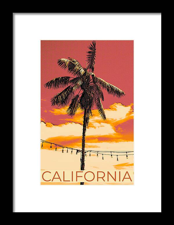 Travel Poster Framed Print featuring the drawing California Travel Poster #2 by Travel Poster