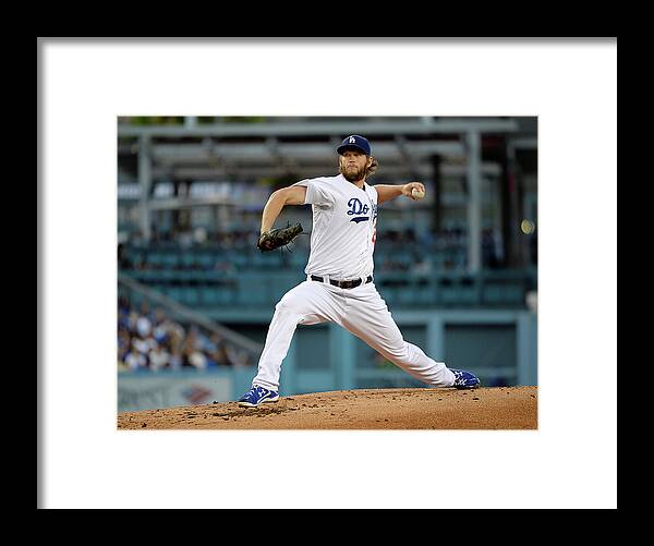 People Framed Print featuring the photograph Clayton Kershaw by Kevork Djansezian