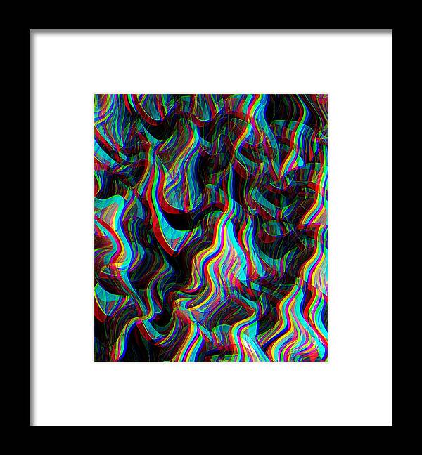 Fire Framed Print featuring the digital art Colored Flames by David Manlove