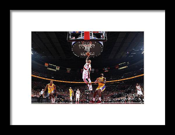 Nba Pro Basketball Framed Print featuring the photograph Damian Lillard by Andrew D. Bernstein