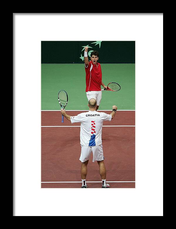 Playoffs Framed Print featuring the photograph Davis Cup By BNP Paribas World Group Final - Slovakia v Croatia Day Two #2 by Phil Cole