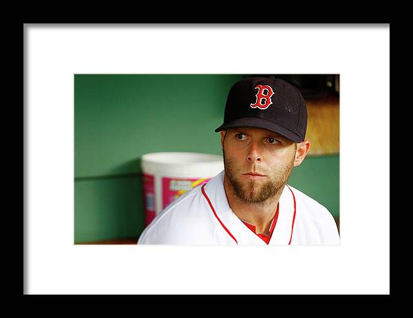 American League Baseball Framed Print featuring the photograph Dustin Pedroia by Jared Wickerham