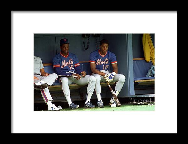 Dwight Gooden Framed Print featuring the photograph Dwight Gooden and Darryl Strawberry by George Gojkovich