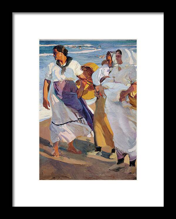 Woman Framed Print featuring the painting Fisherwomen from Valencia #3 by Joaquin Sorolla