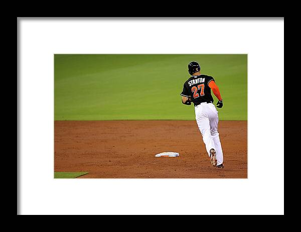People Framed Print featuring the photograph Giancarlo Stanton by Mike Ehrmann