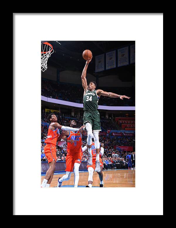 Giannis Antetokounmpo Framed Print featuring the photograph Giannis Antetokounmpo #2 by Bill Baptist