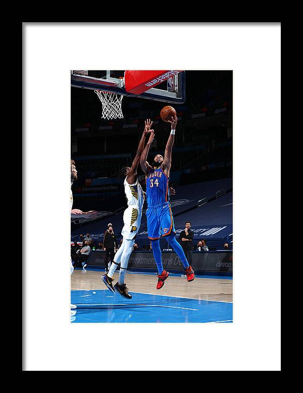 Kenrich Williams Framed Print featuring the photograph Indiana Pacers v Oklahoma City Thunder #2 by Zach Beeker